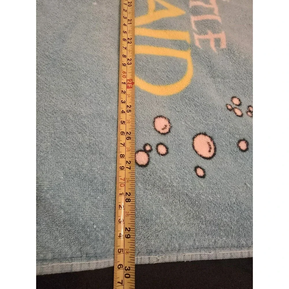 The Little Mermaid Vintage 90s Franco Disney Beach Towel 30x58 Triton Ursula